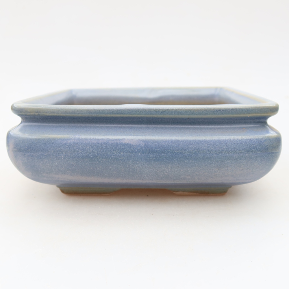 Keramische bonsai-schaal 15,5 x 15,5 x 6 cm, kleur: blauw