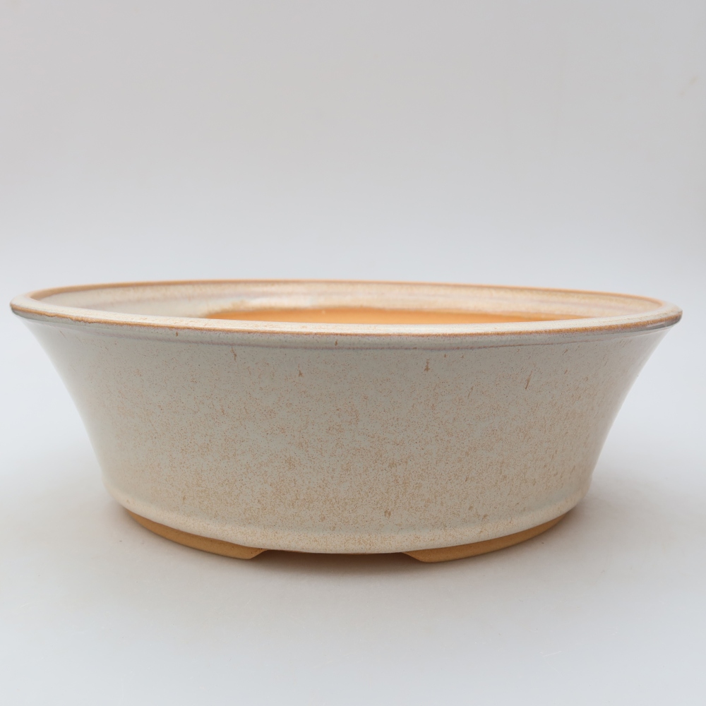 Keramische bonsaipot 27 x 27 x 8 cm, kleur: beige
