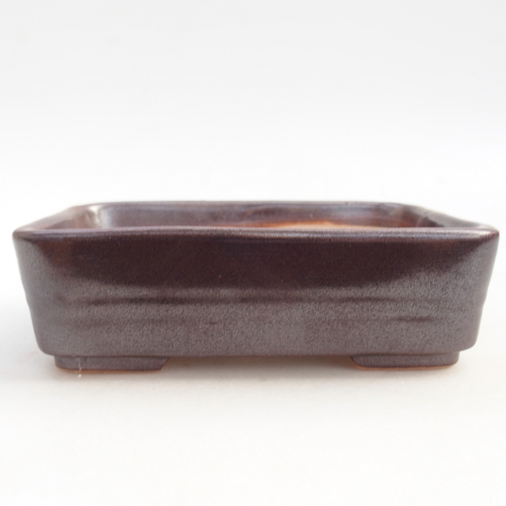 Bonsaischaal van keramiek 26 x 26 x 8 cm, kleur rood