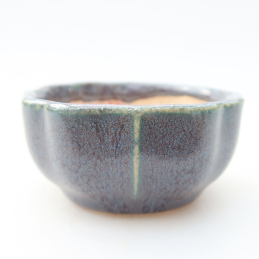 Keramische bonsaischaal 6 x 6 x 3 cm, kleur grijs