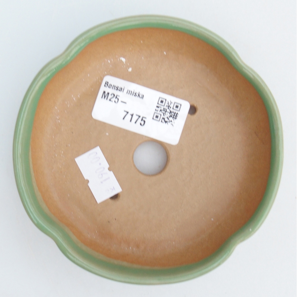 Bonsaischaal van keramiek 26 x 26 x 8 cm, kleur rood