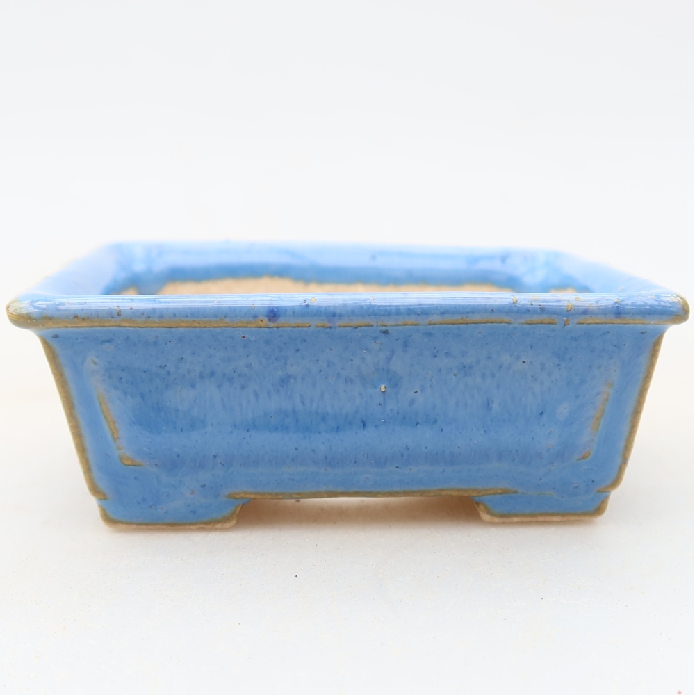 Keramische bonsaischaal 6,5 x 6,5 x 2,5 cm, kleur: blauw
