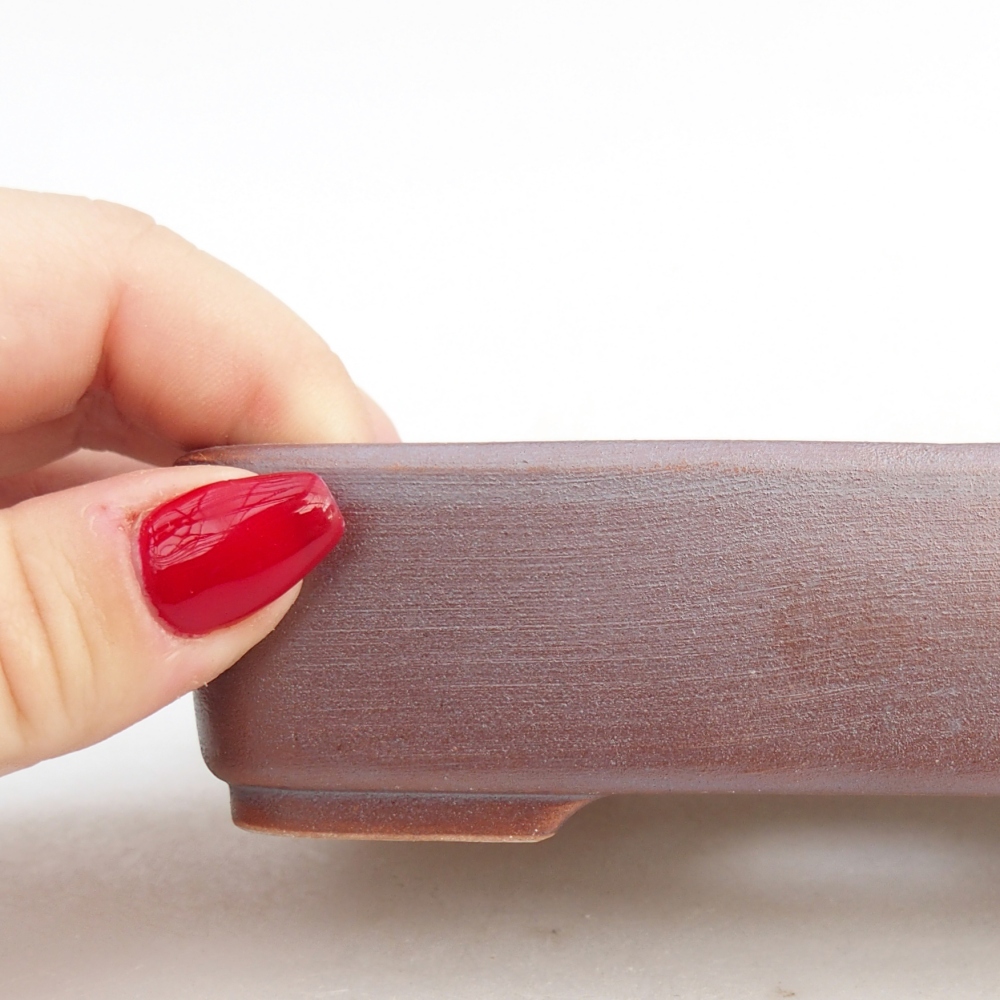 Bonsaischaal van keramiek 26 x 26 x 8 cm, kleur rood