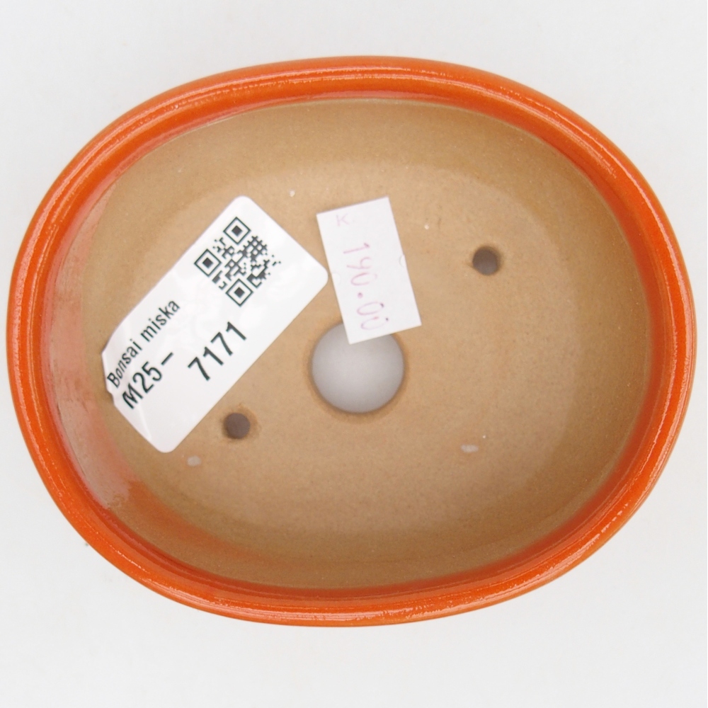 Bonsaischaal van keramiek 26 x 26 x 8 cm, kleur rood