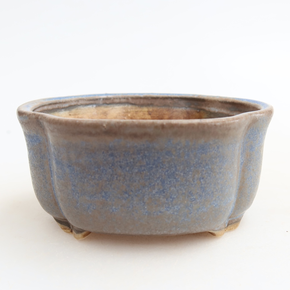 Keramische bonsaischaal 8 x 7,5 x 3,5 cm, kleur: blauw