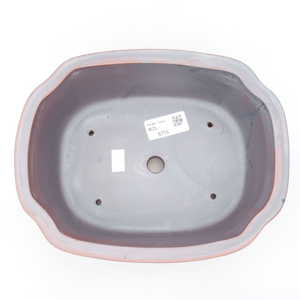 Bonsaischaal van keramiek 22,5 x 17,5 x 7,5 cm, metaalkleur