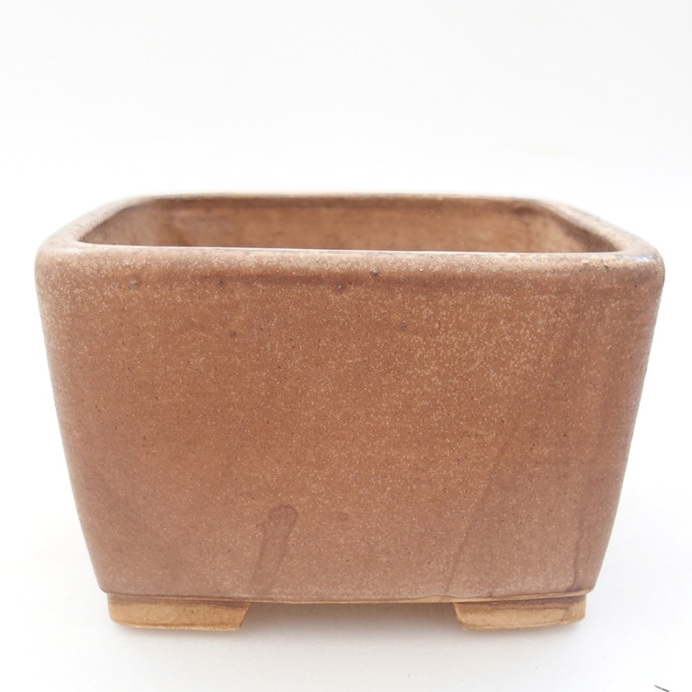 Bonsaischaal van keramiek 10,5 x 10,5 x 7 cm, roze