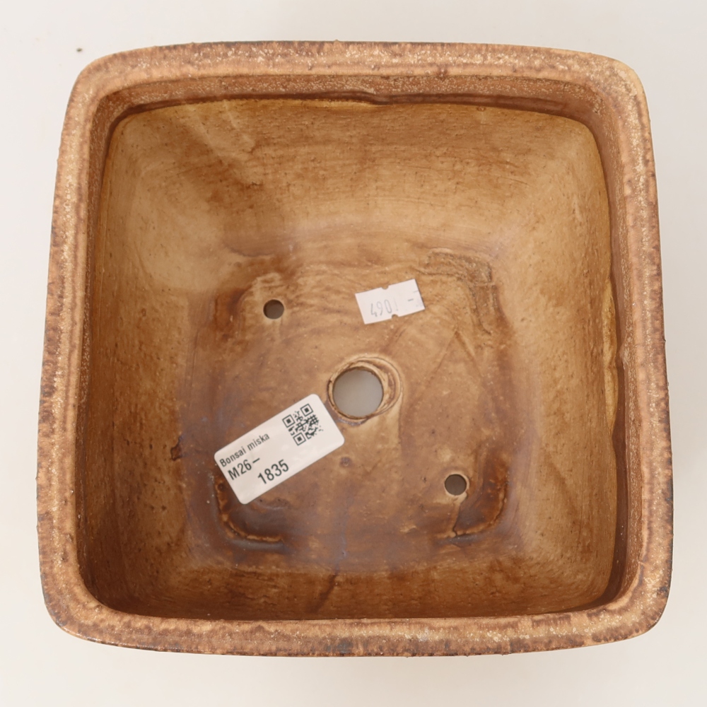 Keramische bonsaipot 16,5 x 16,5 x 9,5 cm, kleur: roze