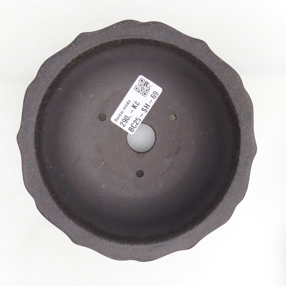Bonsaischaal van keramiek 15 x 15 x 6,5 cm, okerbruin