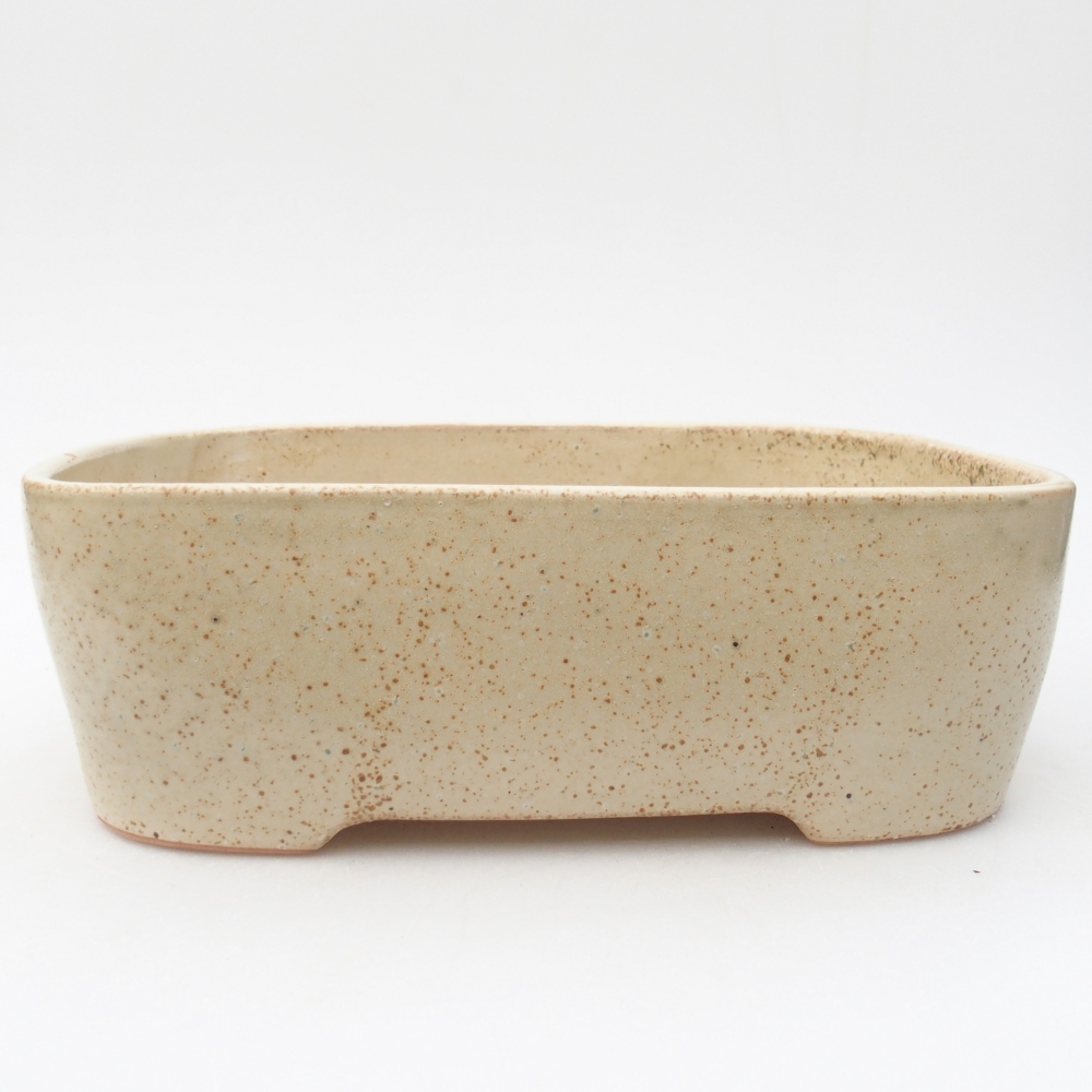 Bonsaischaal van keramiek 23 x 18 x 7,5 cm, kleur beige