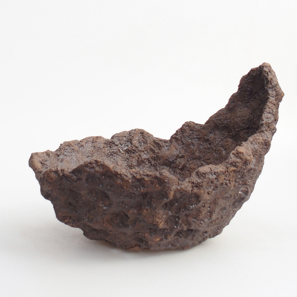 Keramisch Schelp 20 x 16 x 17 cm , kleur bruin