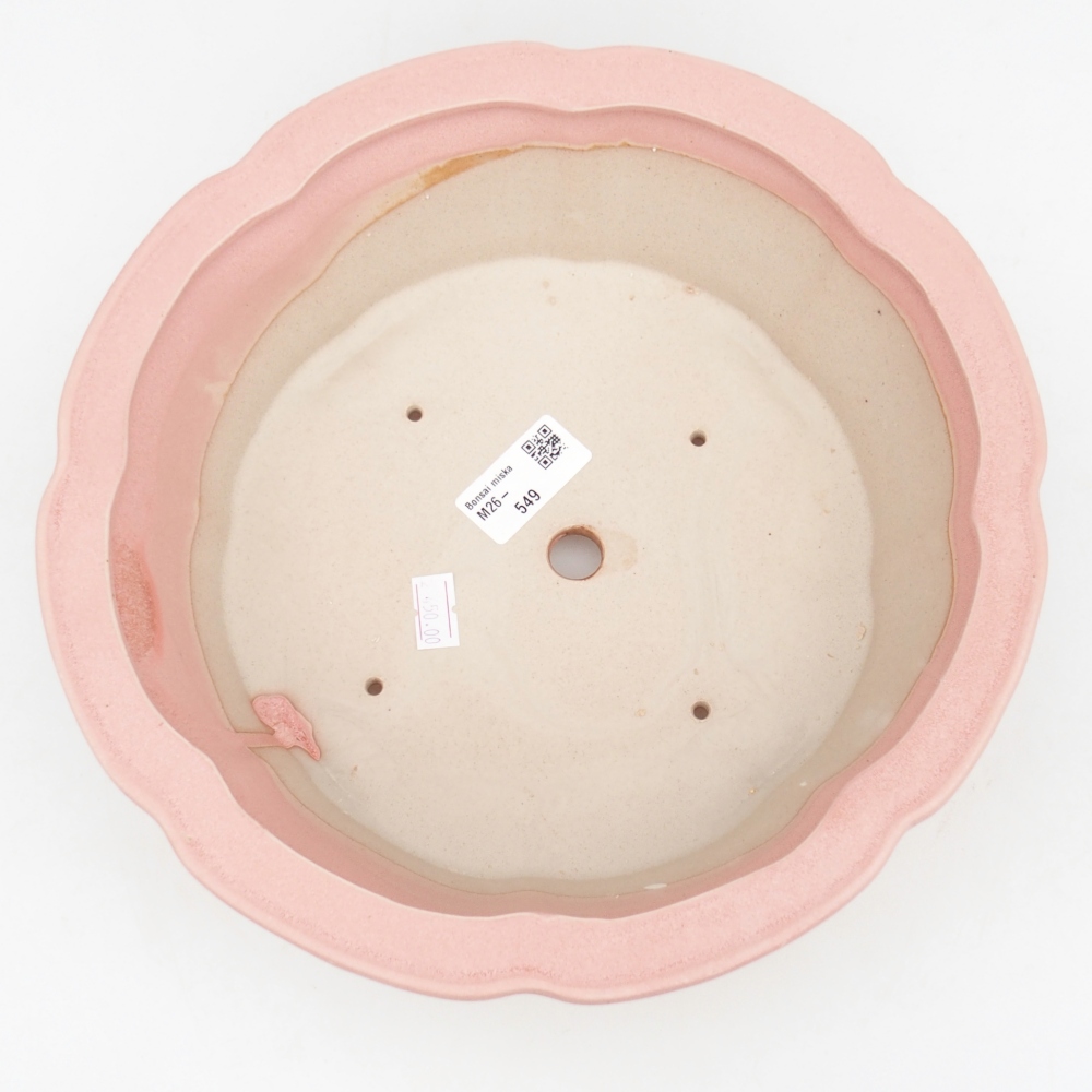 Bonsaischaal van keramiek 26,5 x 26,5 x 8,5 cm, roze