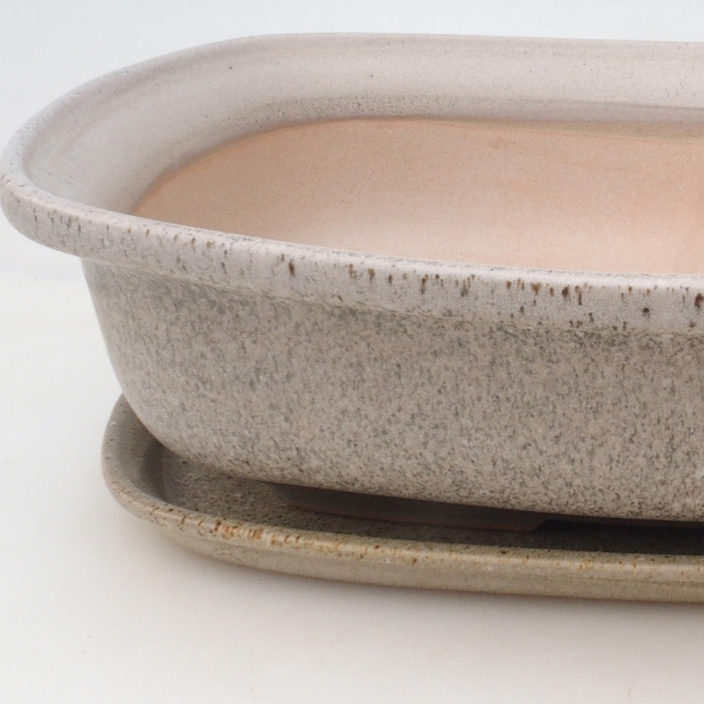 Bonsai kom + schotel H10 - 37 x 28 x 9 cm - beige