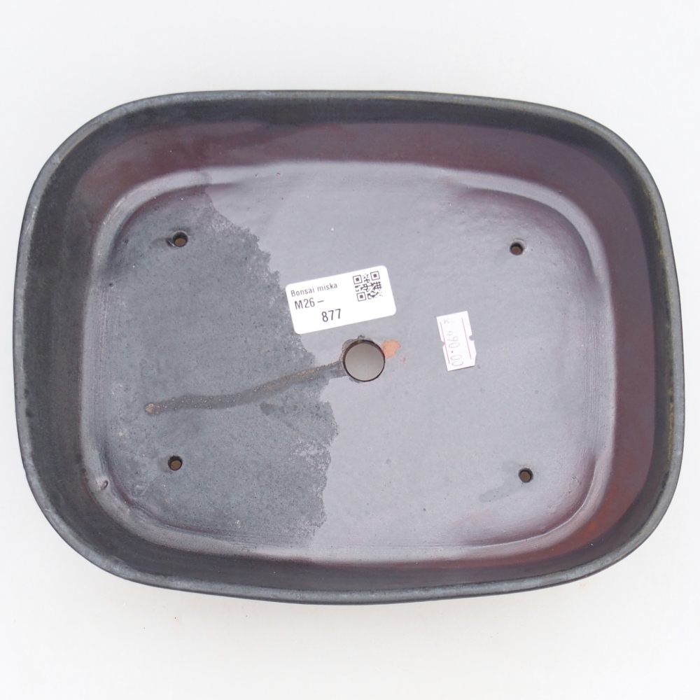 Bonsaischaal van keramiek 23 x 18 x 5,5 cm, metaalkleur