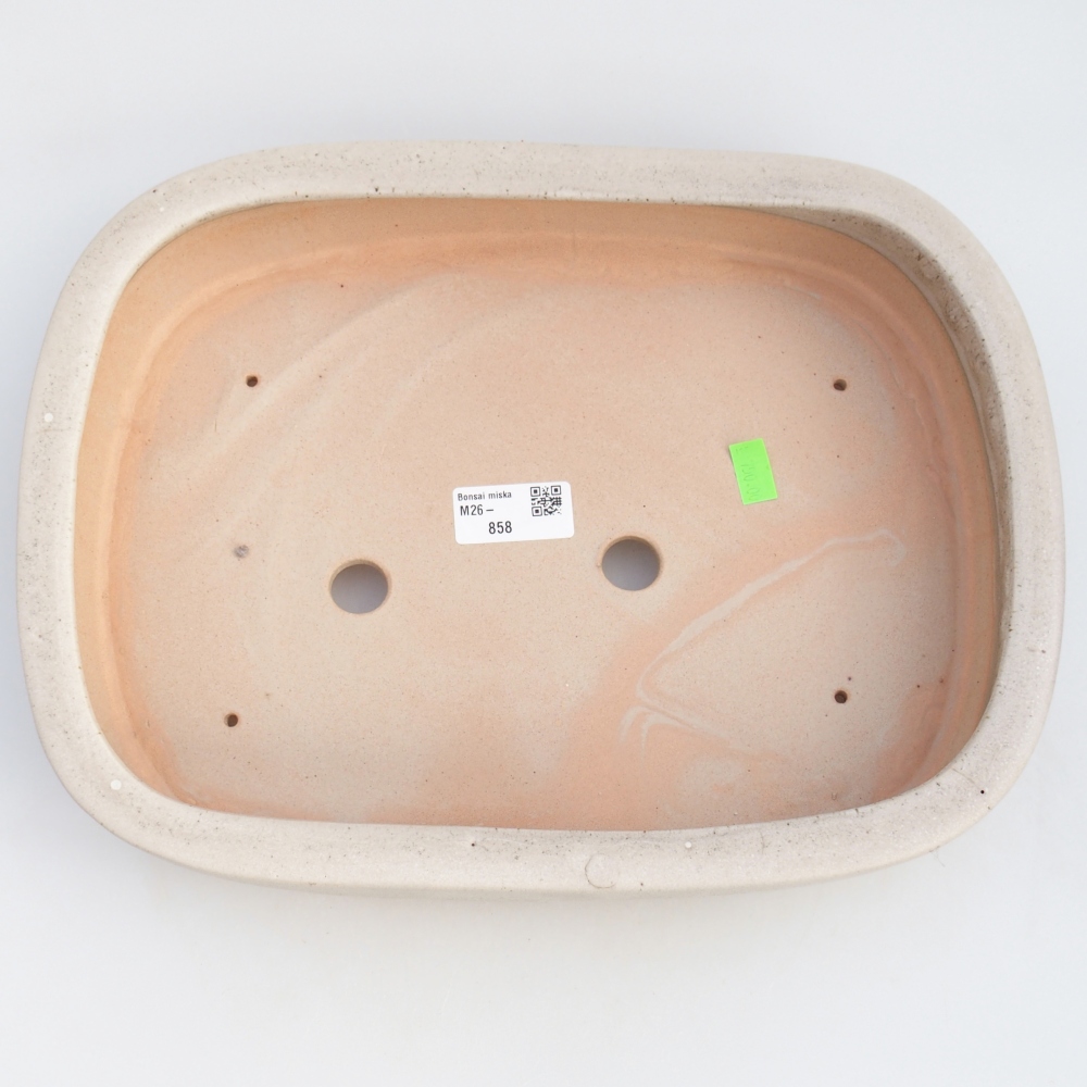 Bonsaischaal van keramiek 31,5 x 24 x 6 cm, kleur beige