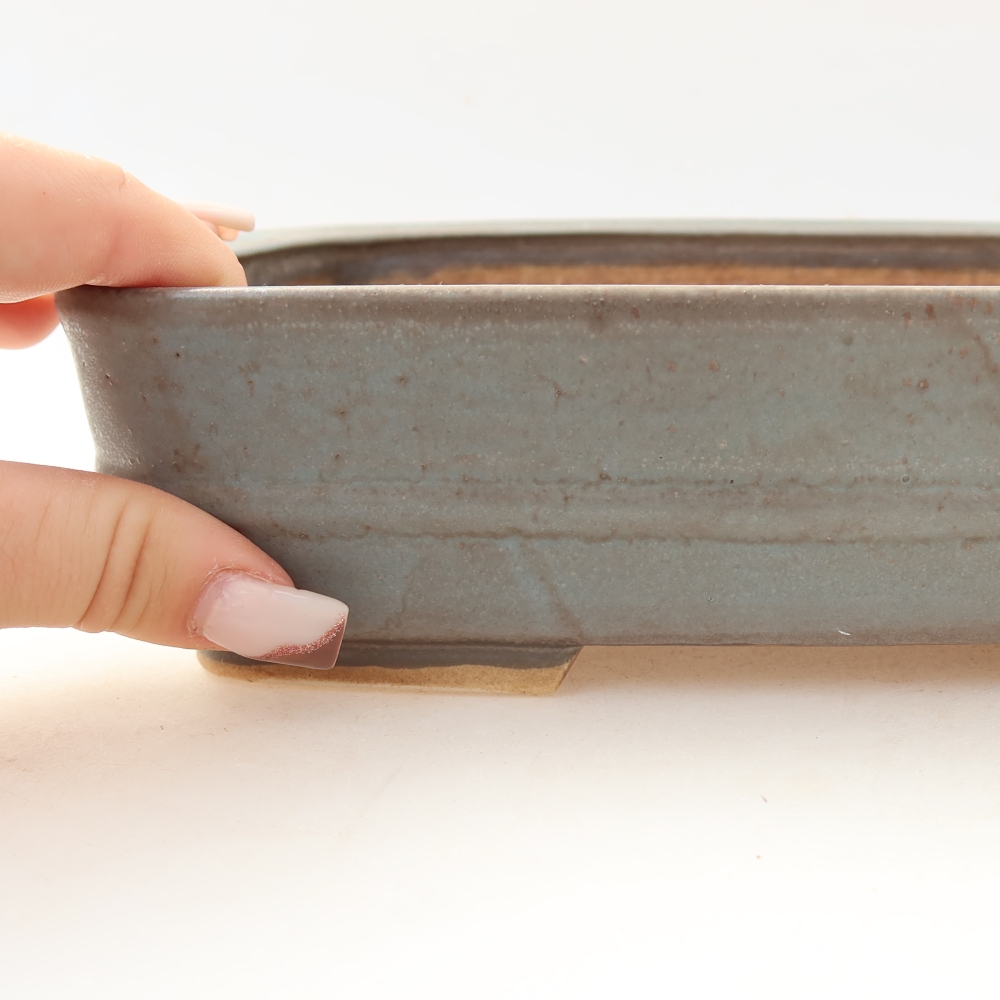 Keramische bonsaipot 22,5 x 18 x 6 cm, kleur: blauw