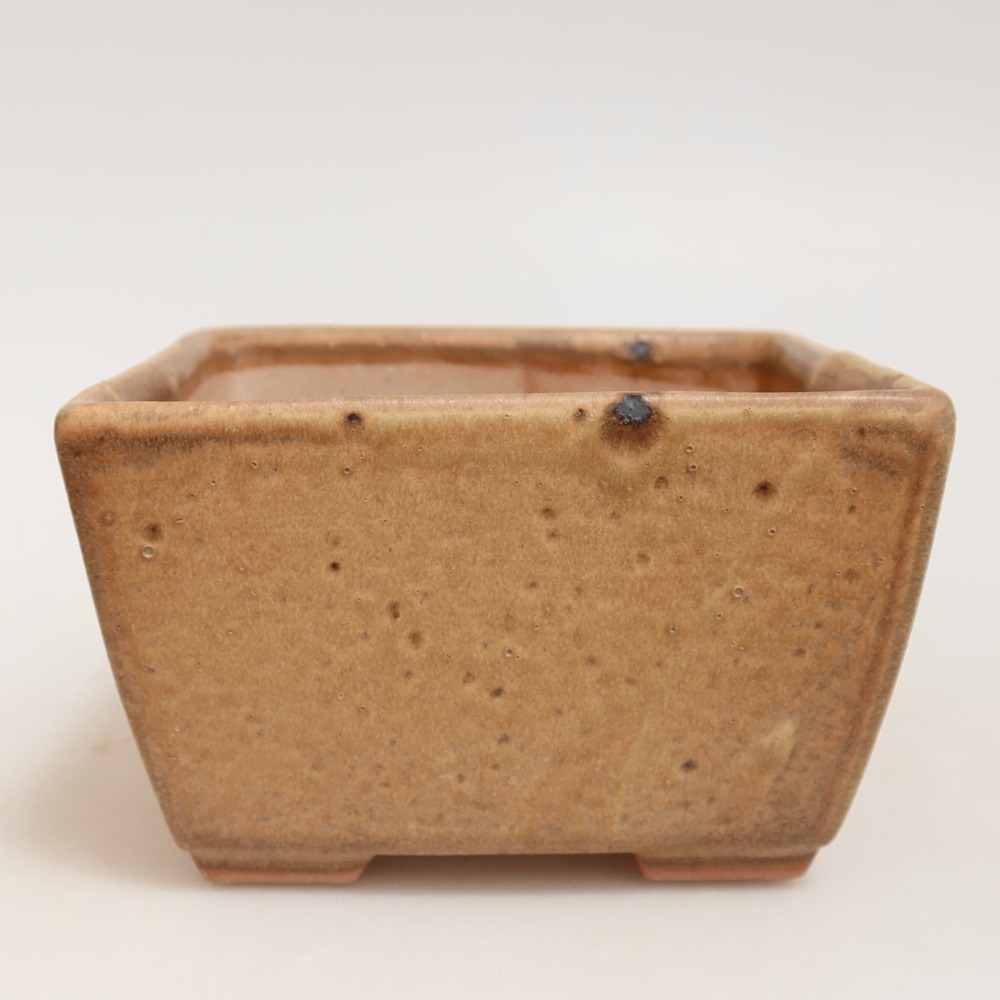 Keramische bonsaipot 10,5 x 10,5 x 6,5 cm, kleur: beige