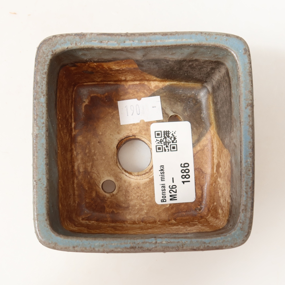 Bonsaischaal van keramiek 8,5 x 8,5 x 5,5 cm, kleur blauw