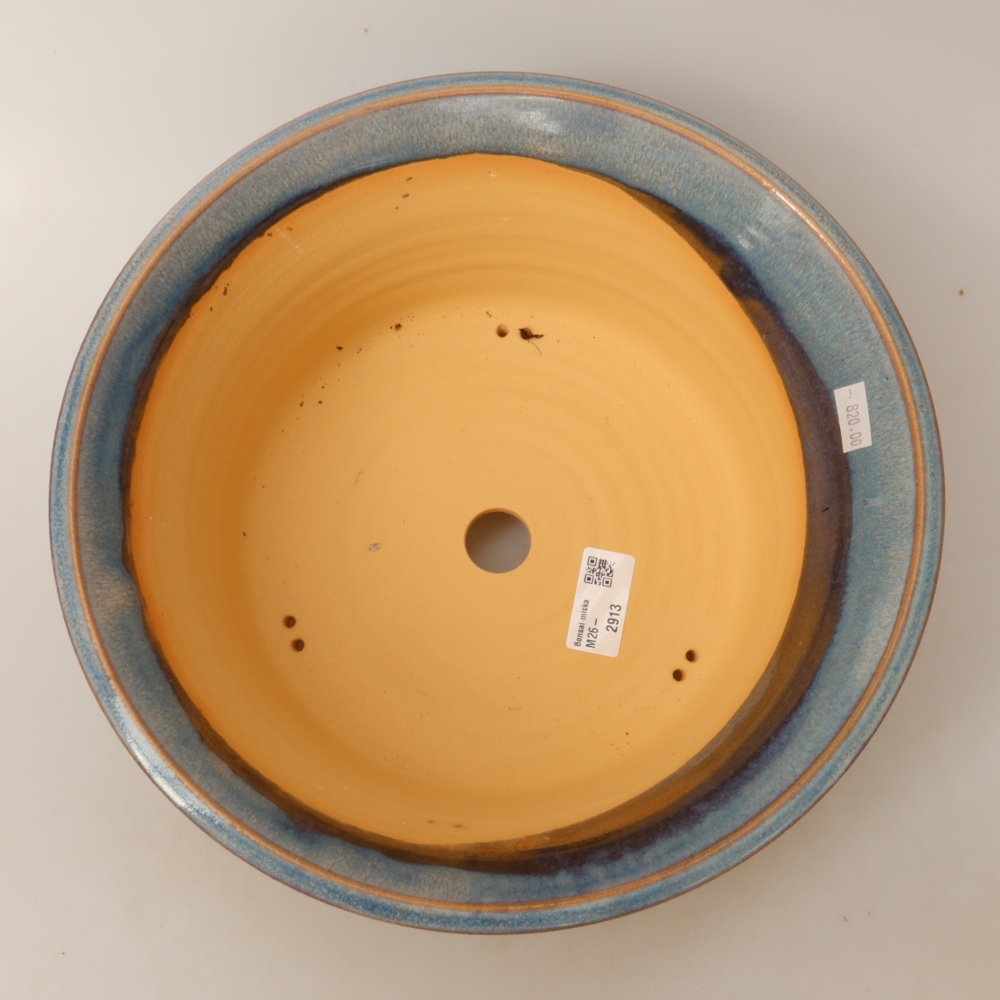 Keramische bonsaischaal 28,5 x 28,5 x 10,5 cm, kleur: blauw