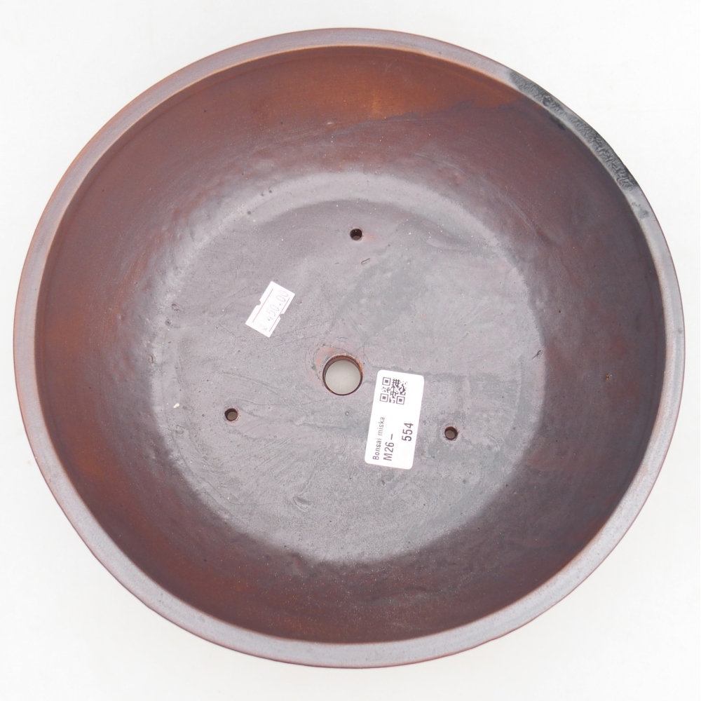 Bonsaischaal van keramiek 24,5 x 24,5 x 7,5 cm, metaalkleur