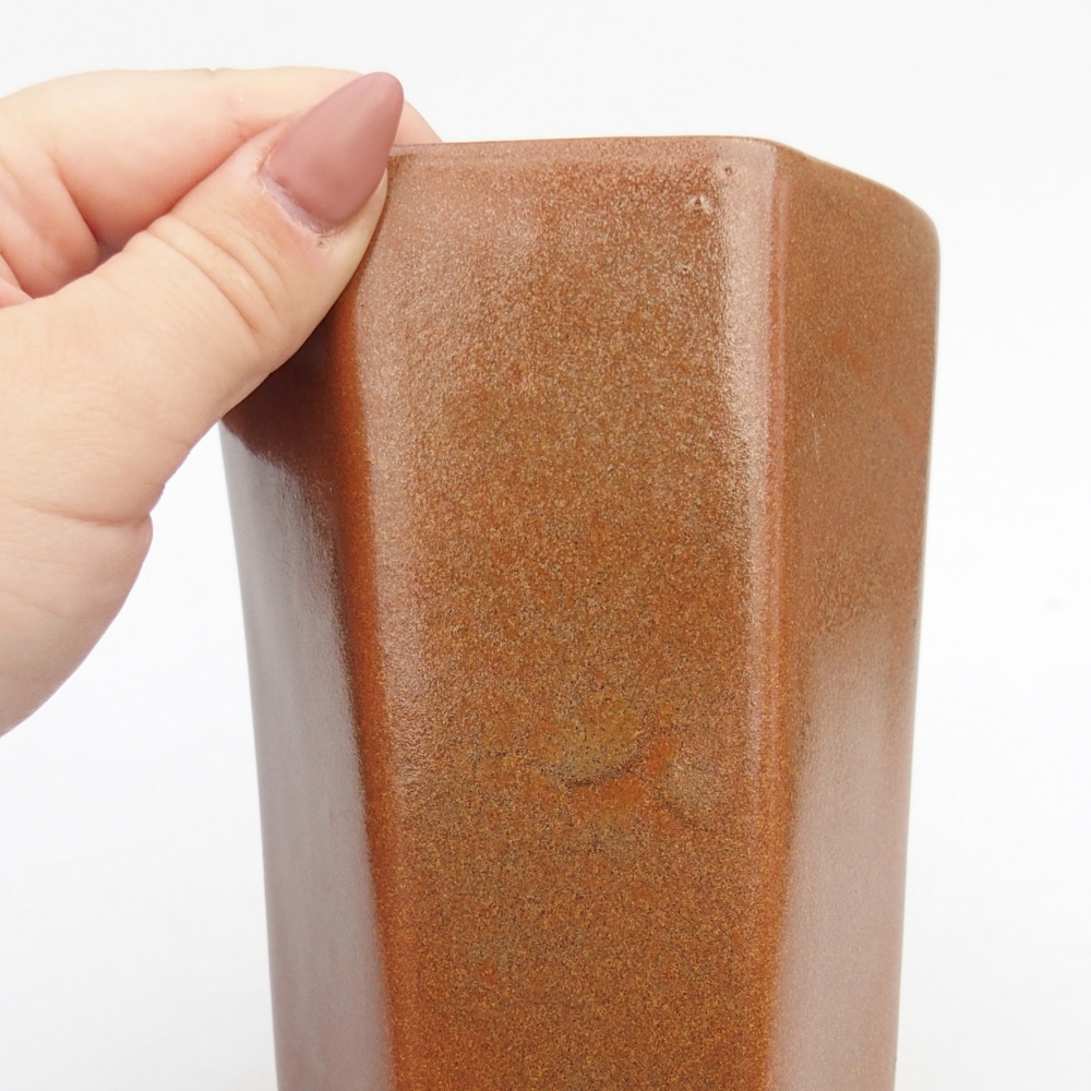 Bonsaischaal van keramiek 10 x 8,5 x 14,5 cm, bruin