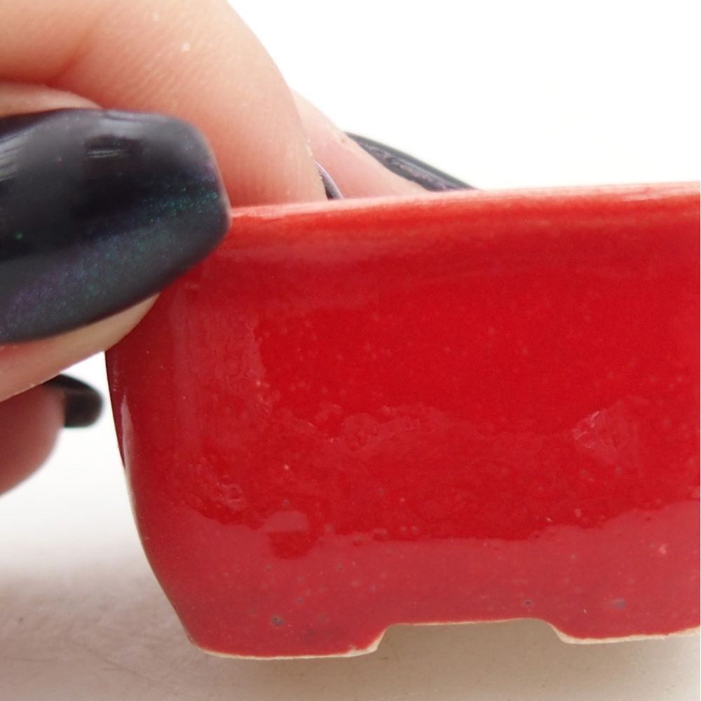 Mini bonsaischaal 4 x 3,5 x 2,5 cm, kleur rood