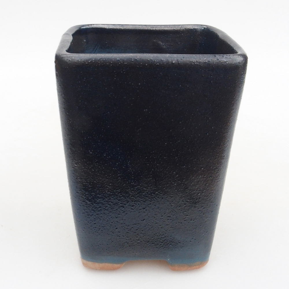 Bonsaischaal van keramiek 8 x 8 x 10,5 cm, kleur blauw