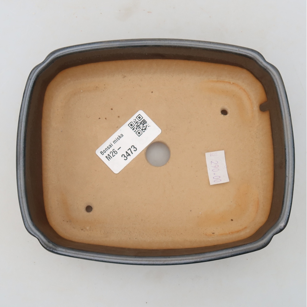 Keramische bonsaipot 15 x 12,5 x 4,5 cm, metaalachtige kleur