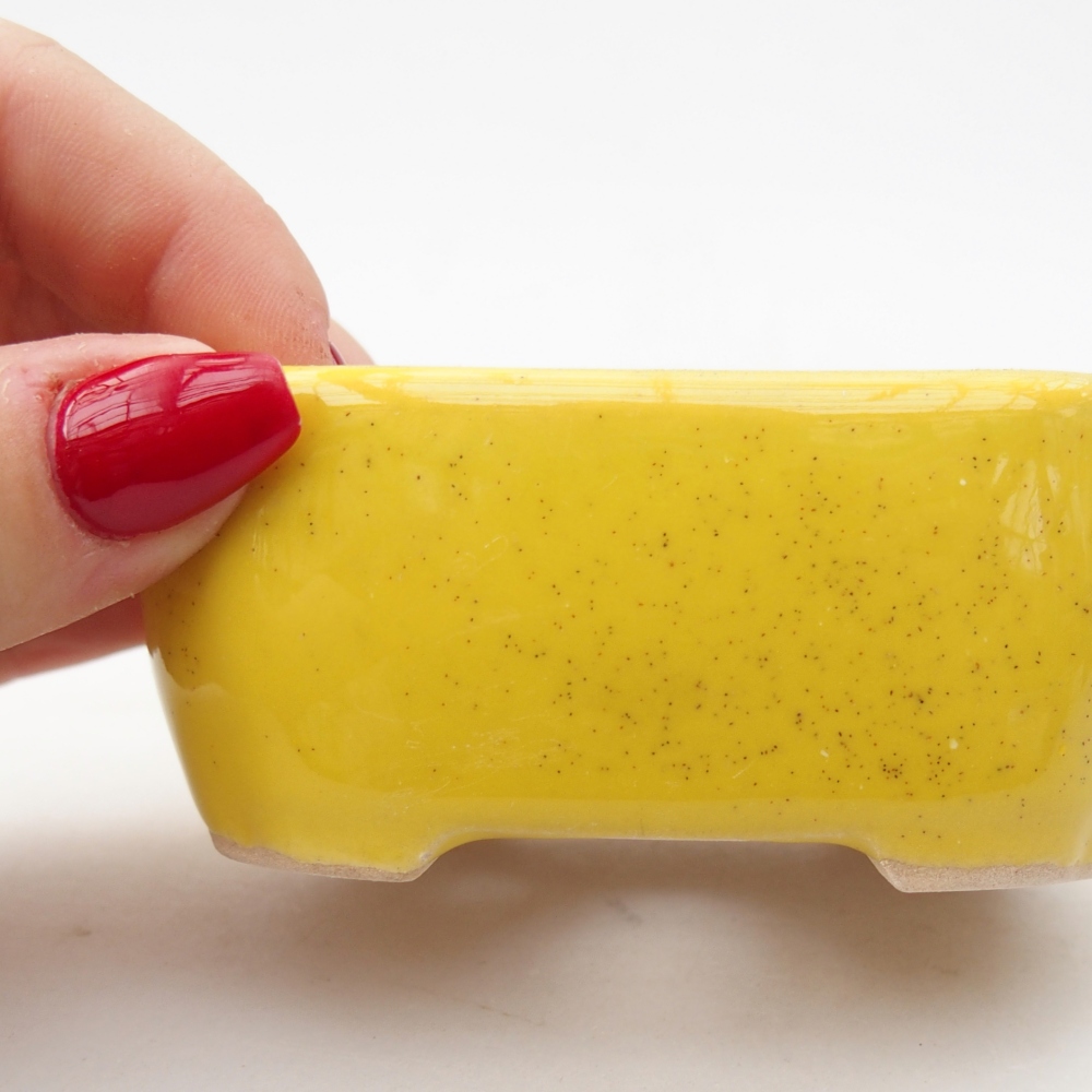 Bonsaischaal van keramiek 26 x 26 x 8 cm, kleur rood