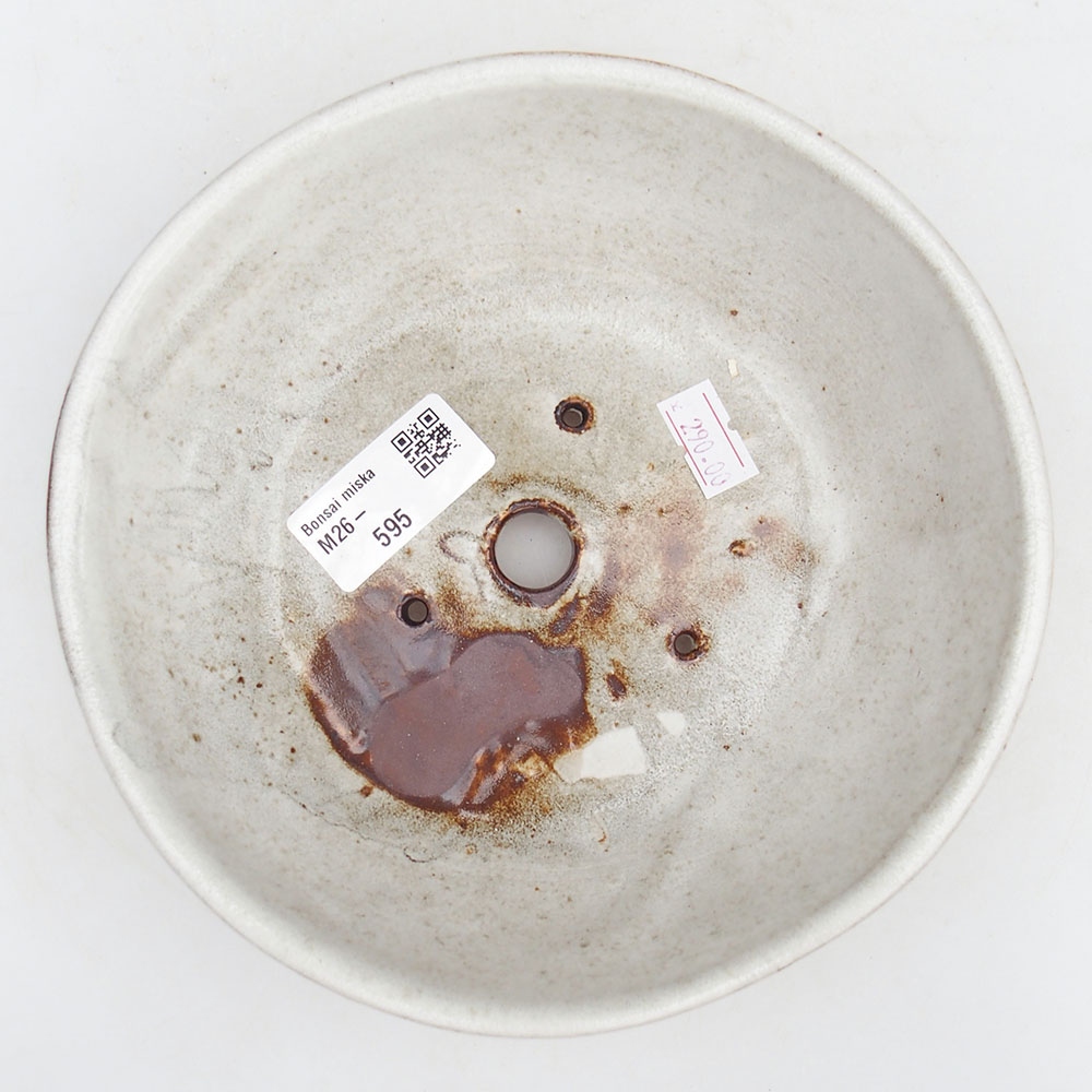 Bonsaischaal van keramiek 17,5 x 17,5 x 4,5 cm, kleur wit