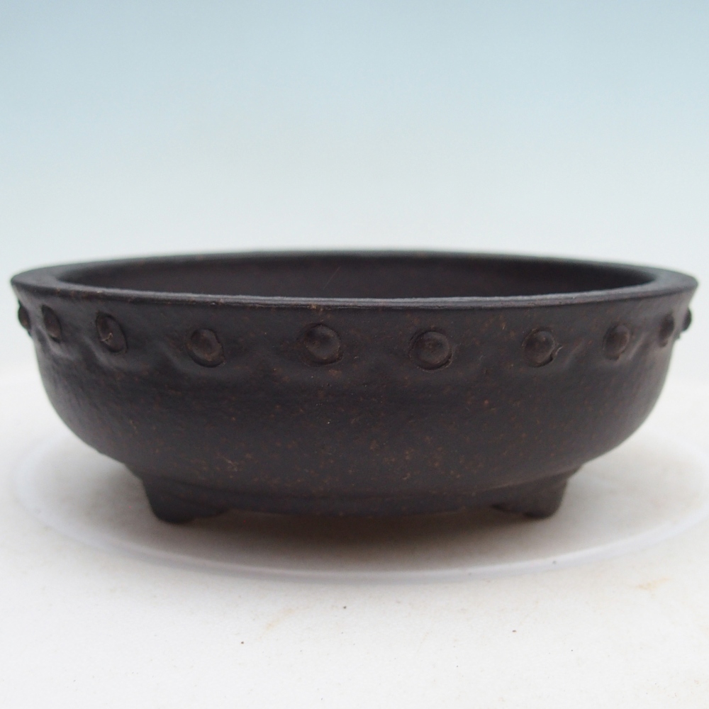 Bonsaischaal van keramiek 11,5 x 11,5 x 4,5 cm, zwart