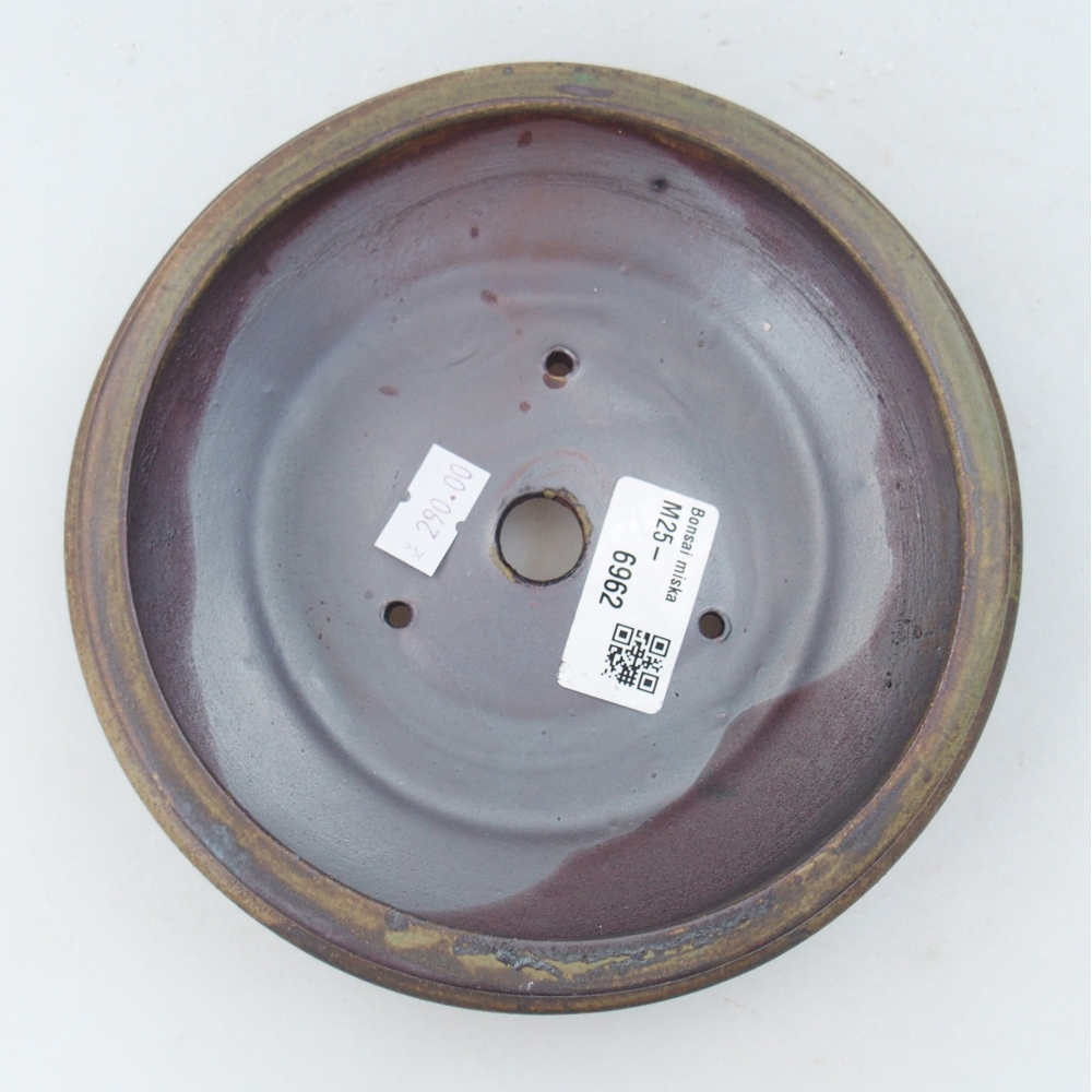 Bonsaischaal van keramiek 26 x 26 x 8 cm, kleur rood