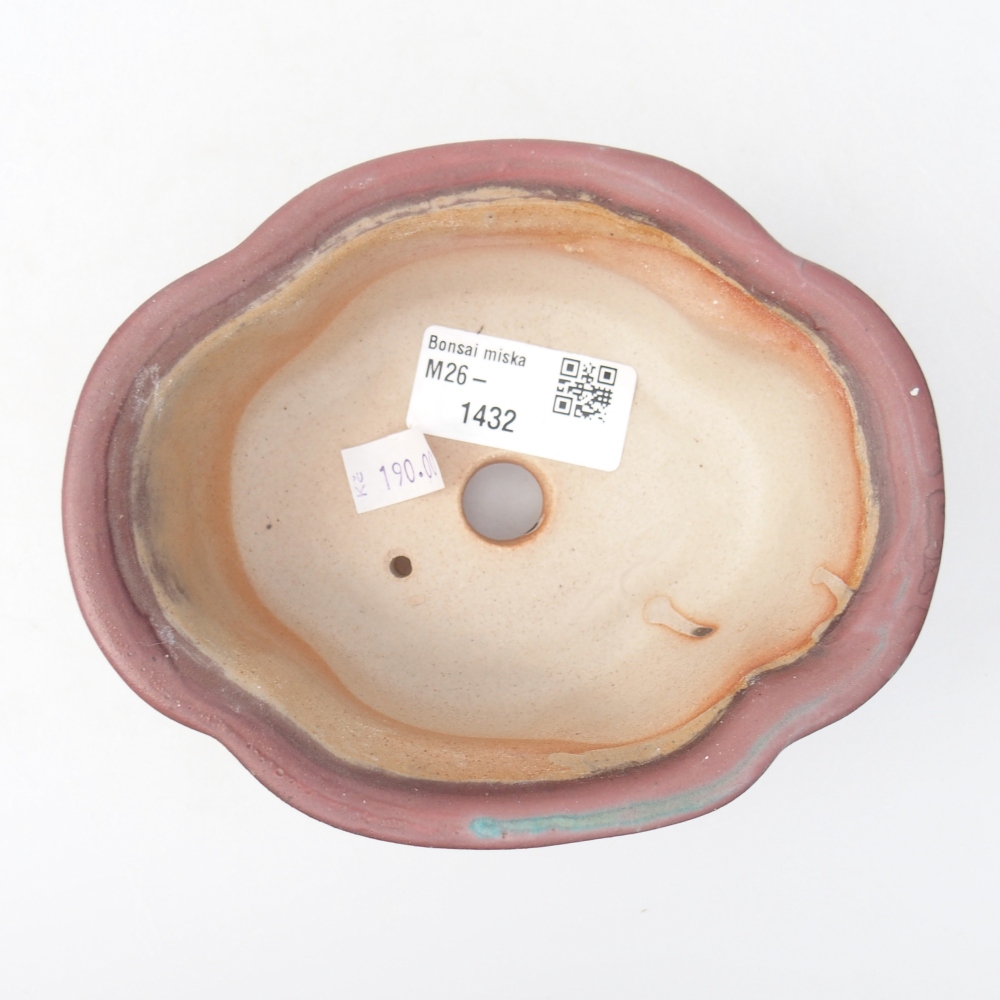 Bonsaischaal van keramiek 13,5 x 11 x 5,5 cm, roze