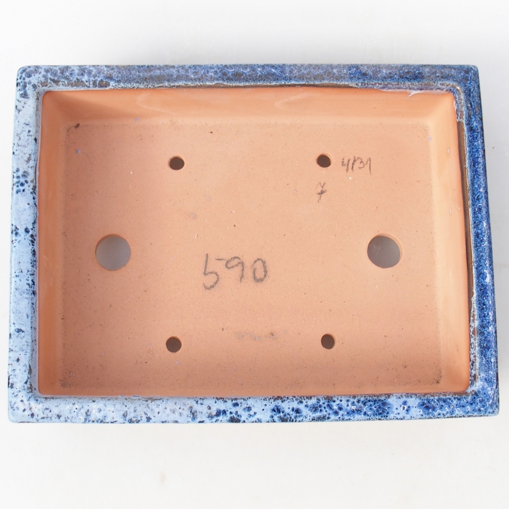 Kom 22 x 17 x 5,5 cm blauw-wit