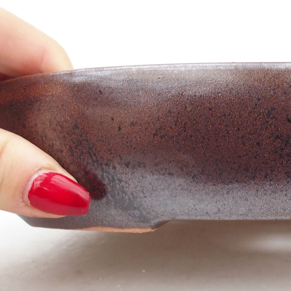 Bonsaischaal van keramiek 22 x 17 x 4 cm, bruin