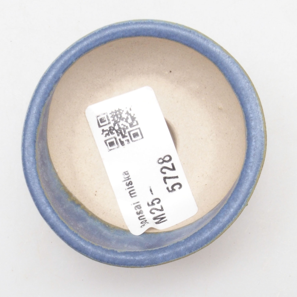 Mini bonsaischaal 6 x 6 x 2,5 cm, kleur blauw