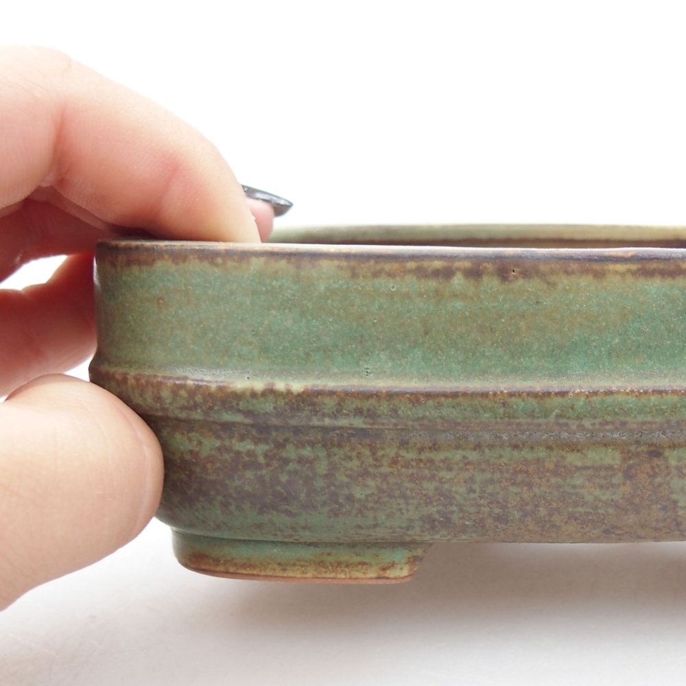 Bonsaischaal van keramiek 22 x 17 x 5 cm, groen