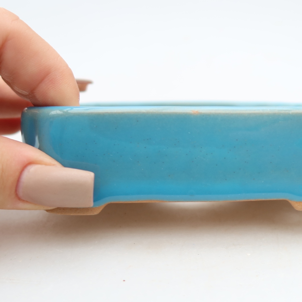 Keramische bonsaipot 10,5 x 9 x 3 cm, kleur: blauw
