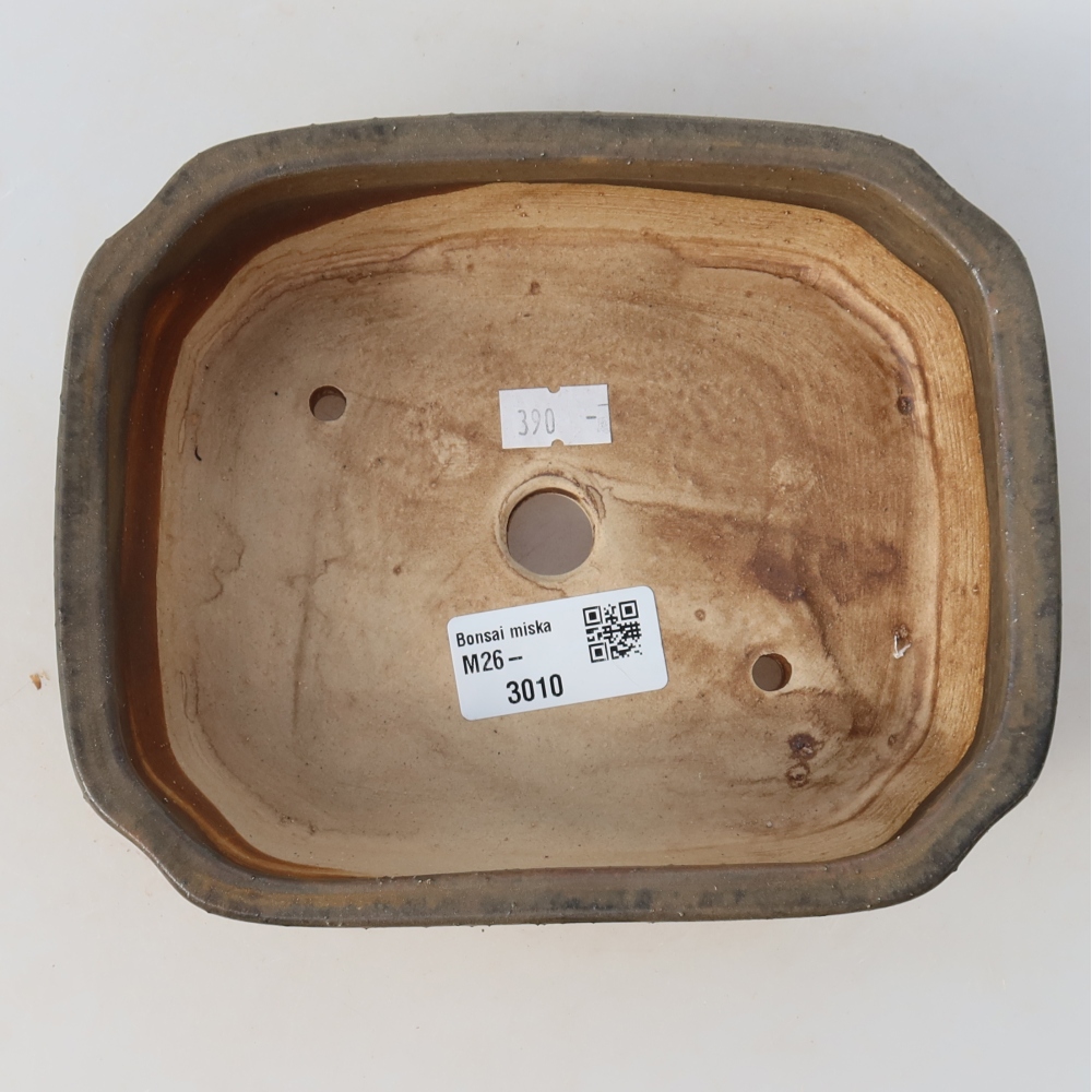 Bonsaischaal van keramiek 17,5 x 14,5 x 5 cm, bruin