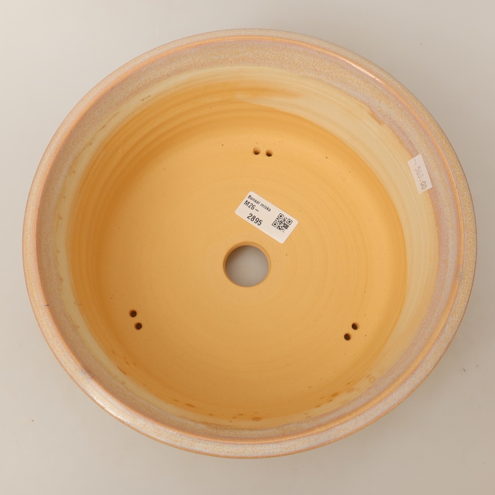 Keramische bonsaischaal 26 x 26 x 9,5 cm, kleur: beige