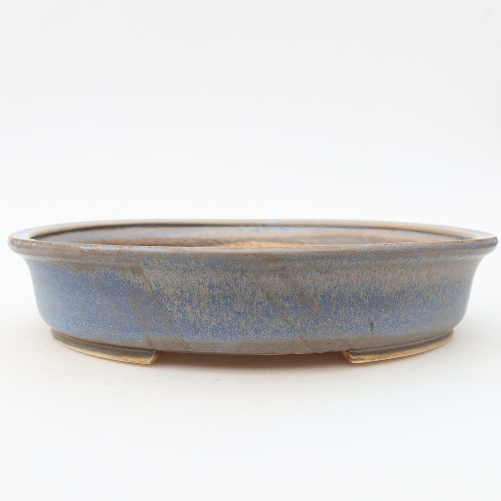 Bonsaischaal van keramiek 24 x 21 x 5 cm, kleur blauw