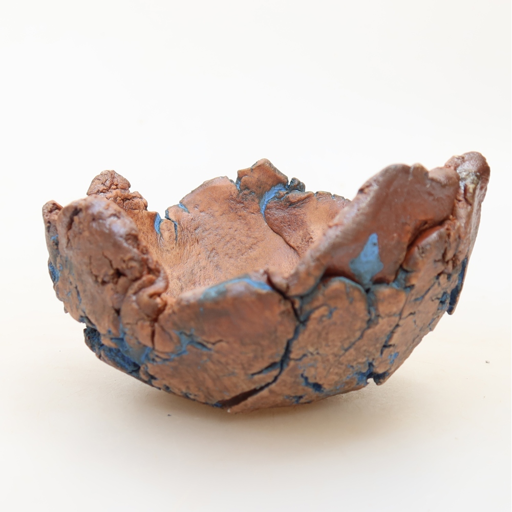 Keramisch Schelp 9 x 9 x 5,5 cm , kleur blauw