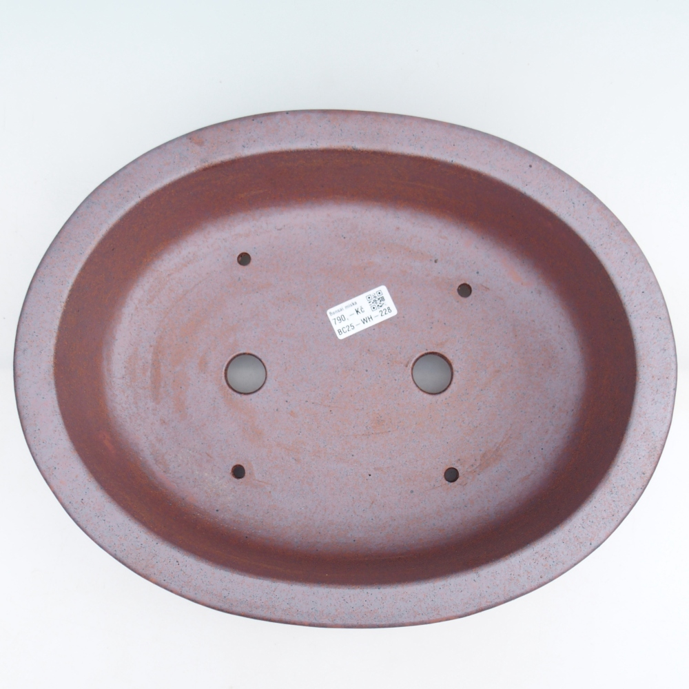 Bonsaischaal van keramiek 36,5 x 28,5 x 9 cm, metaalkleur