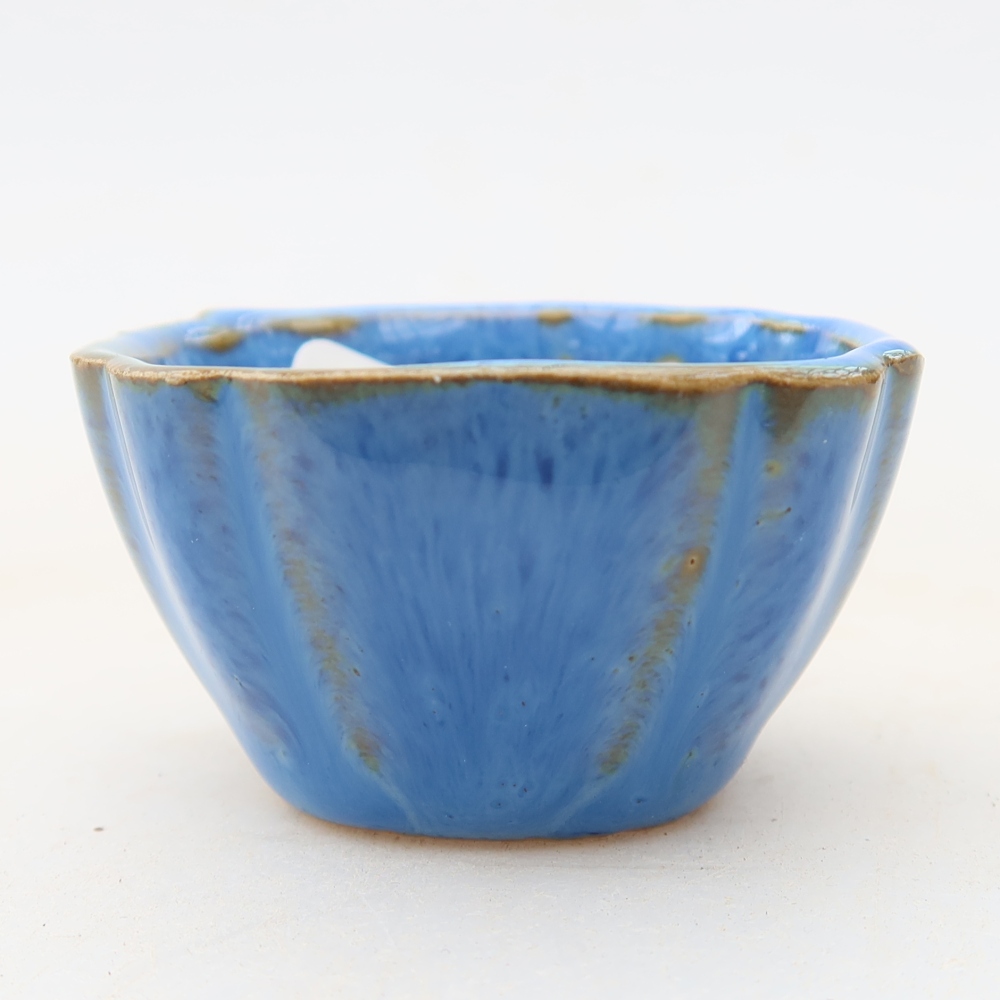 Bonsaischaaltje van keramiek 4,5 x 4,5 x 2,5 cm, kleur blauw
