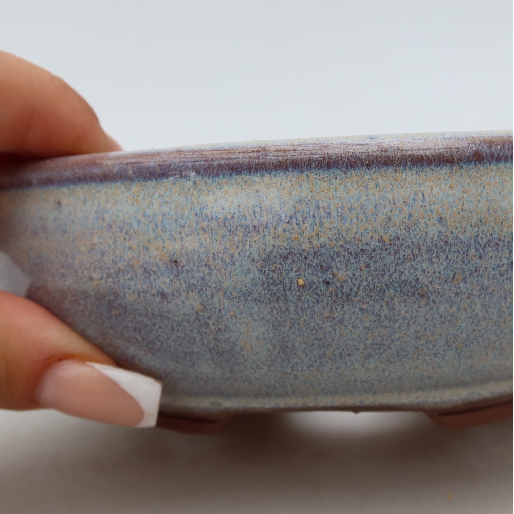 Keramische bonsaischaal 14,5 x 14,5 x 5 cm, kleur: blauw