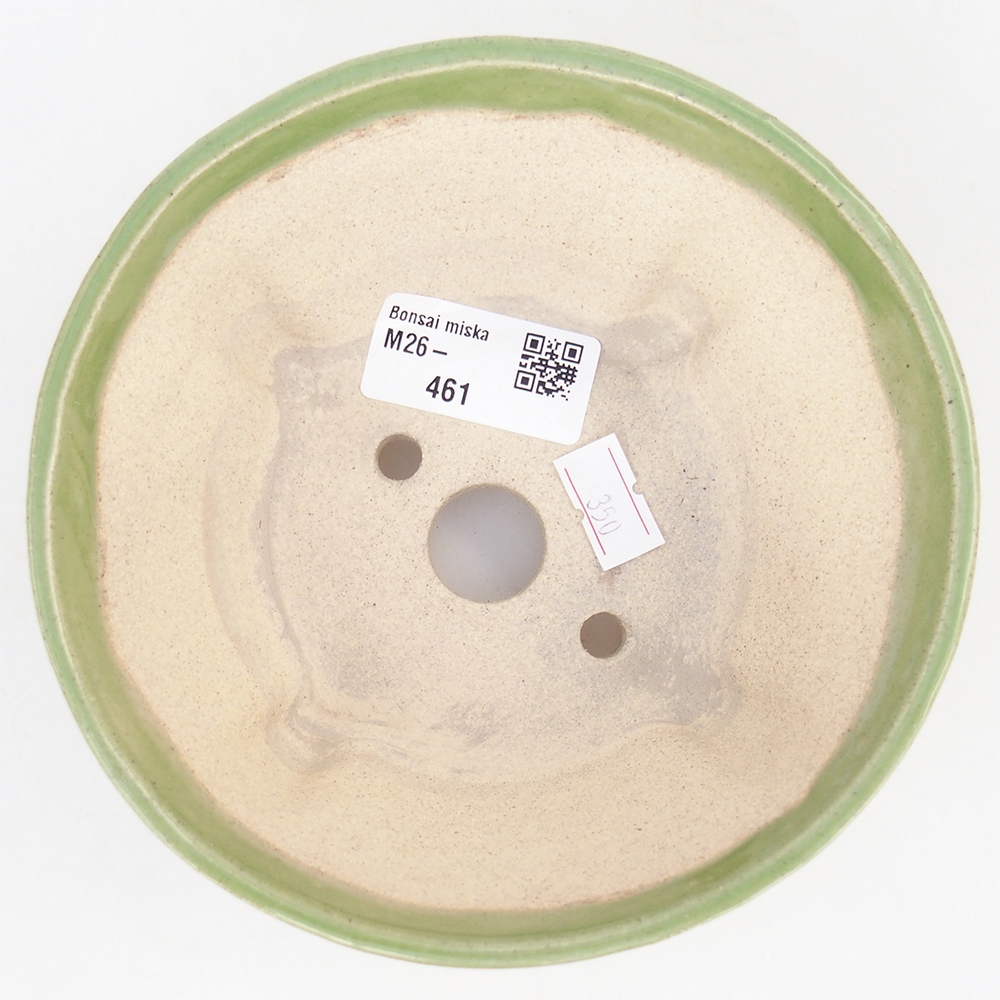 Bonsaischaal van keramiek 13,5 x 13,5 x 6,5 cm, groen