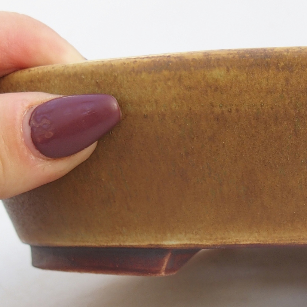 Bonsaischaal van keramiek 18,5 x 16,5 x 4 cm, groen