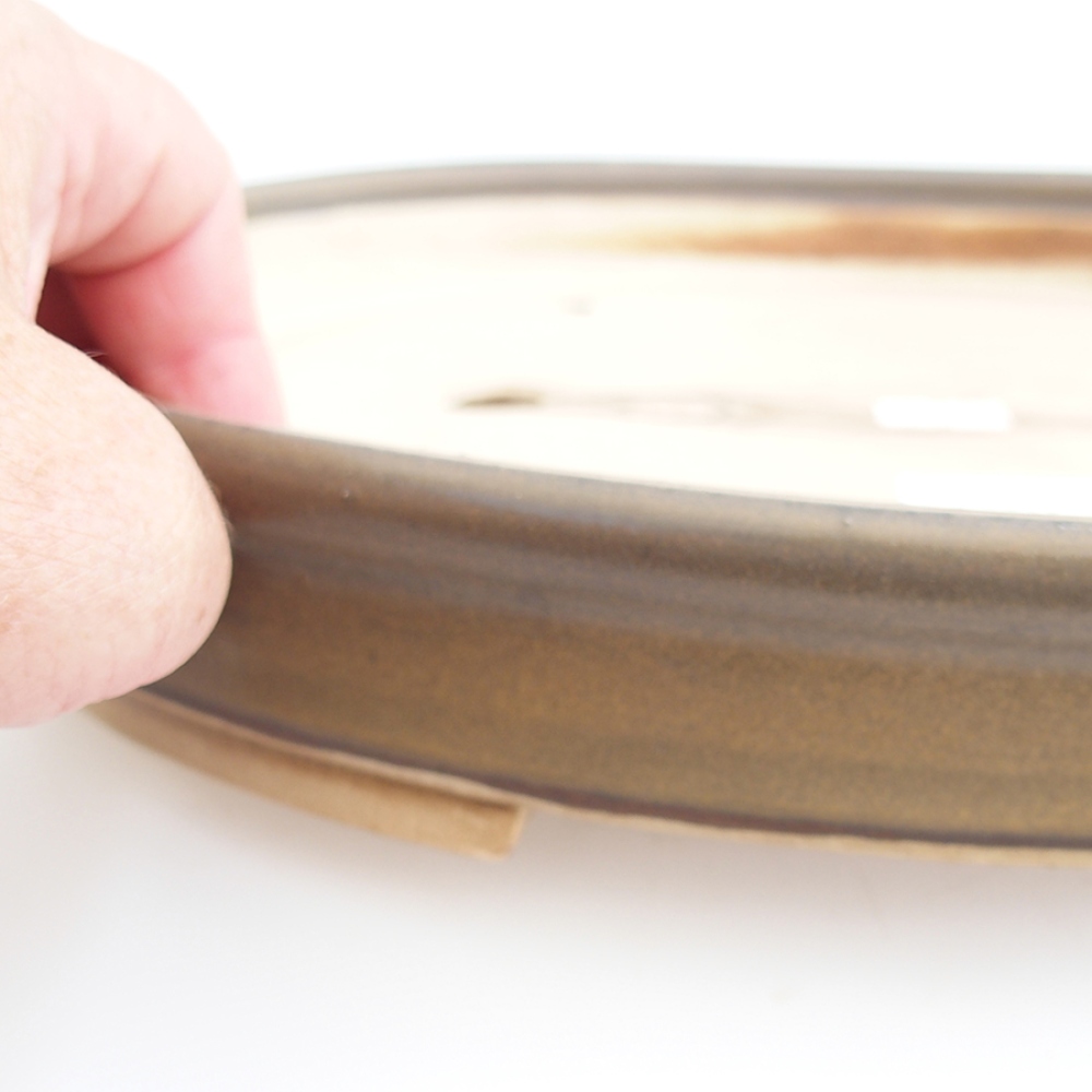 Bonsaischaal van keramiek 30 x 26 x 4 cm, bruin