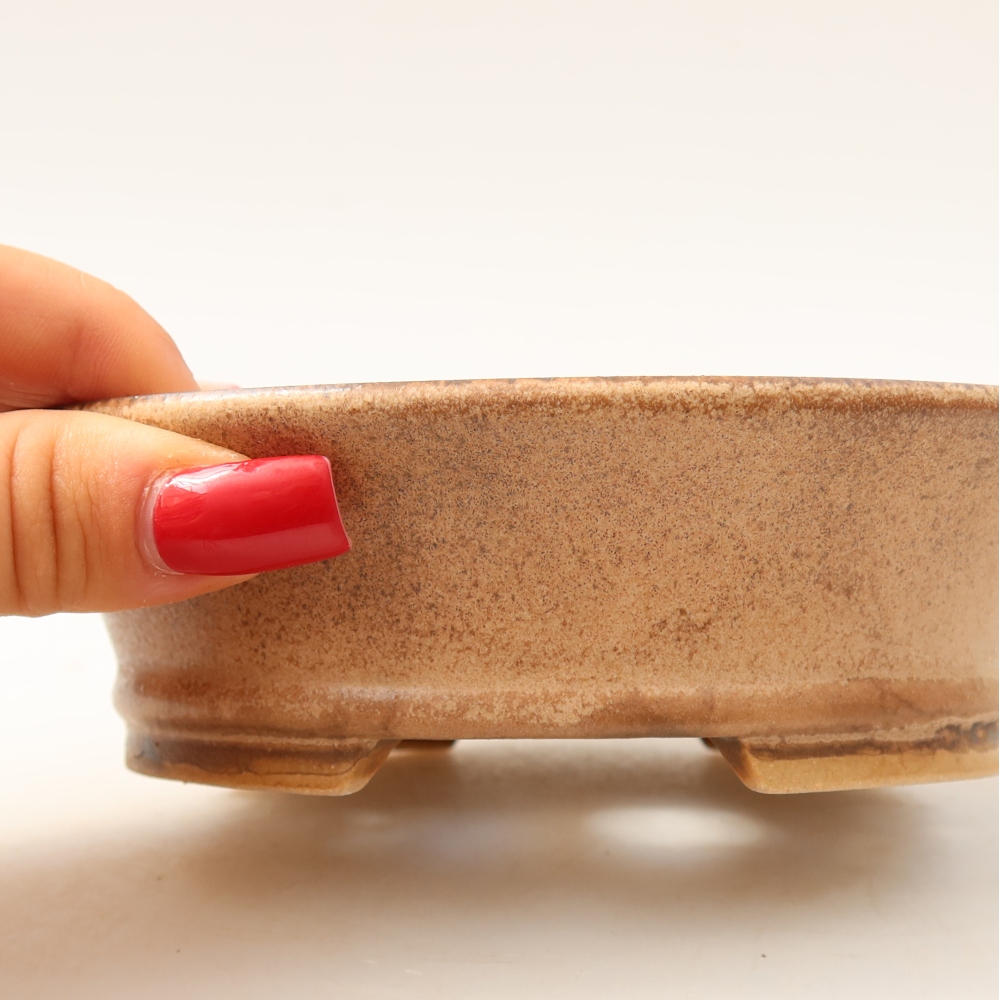 Keramische bonsaischaal 14,5 x 13 x 4 cm, kleur roze