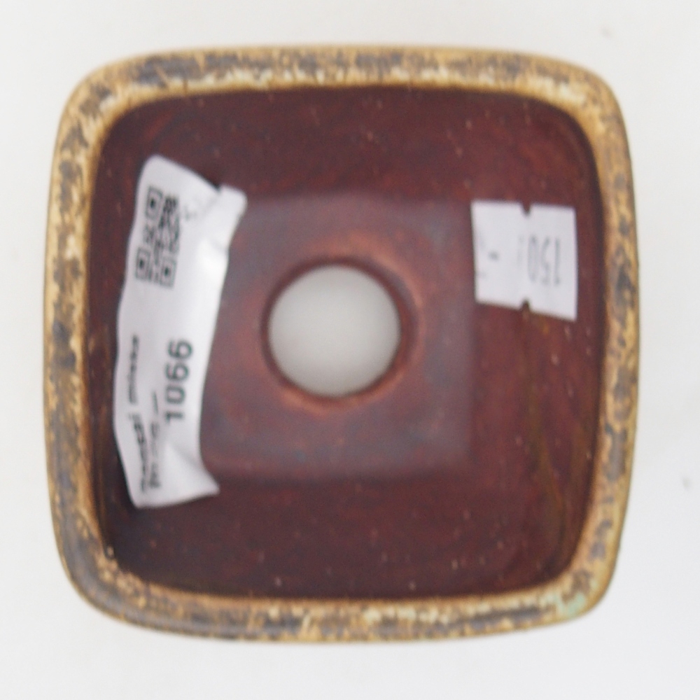 Bonsaischaal van keramiek 6 x 6 x 4 cm, groen